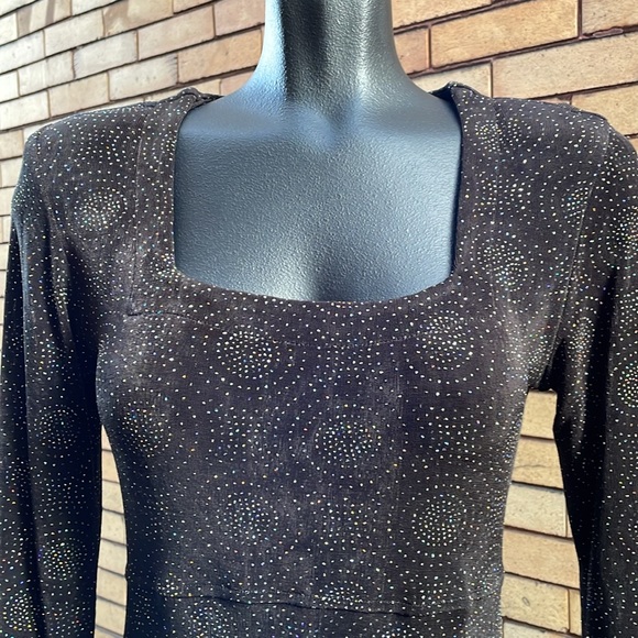 Vintage 90’s Rabbit Rabbit Rabbit metallic sparkle maxi dress Size 6 - Picture 5 of 11